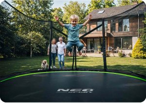 Trampolina ogrodowa Neo-Sport NeoSport Trampolina ogrodowa 10ft/312cm z siatką zewnętrzną i drabinką 7
