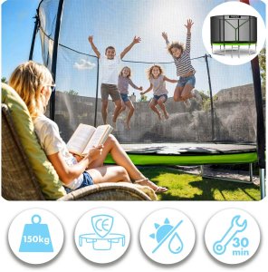Trampolina ogrodowa Neo-Sport NeoSport Trampolina ogrodowa 10ft/312cm z siatką zewnętrzną i drabinką 9