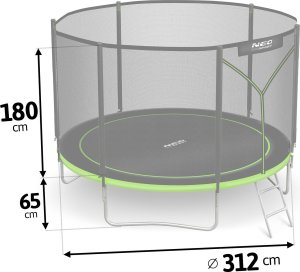 NeoSport Trampolina ogrodowa 10ft/312cm z siatką zewnętrzną i drabinką 3