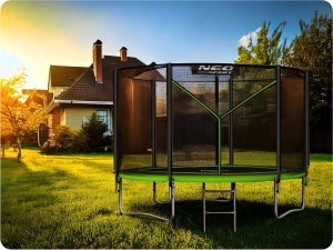 NeoSport Trampolina ogrodowa 10ft/312cm z siatką zewnętrzną i drabinką 4