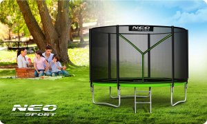 NeoSport Trampolina ogrodowa 10ft/312cm z siatką zewnętrzną i drabinką 7