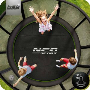 Trampolina ogrodowa Neo-Sport NeoSport Trampolina ogrodowa 12ft/374cm z siatką zewnętrzną i drabinką 2