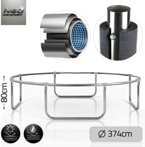 Trampolina ogrodowa Neo-Sport NeoSport Trampolina ogrodowa 12ft/374cm z siatką zewnętrzną i drabinką 3