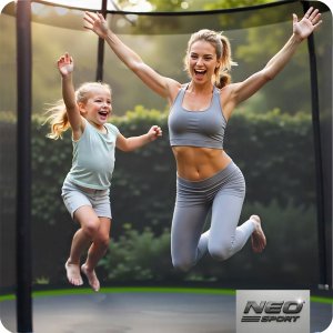Trampolina ogrodowa Neo-Sport NeoSport Trampolina ogrodowa 12ft/374cm z siatką zewnętrzną i drabinką 4
