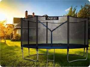 NeoSport Trampolina ogrodowa 12ft/374cm z siatką zewnętrzną i drabinką 4