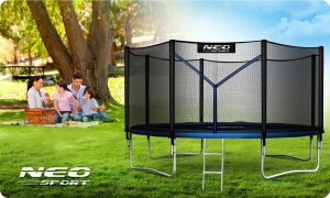 NeoSport Trampolina ogrodowa 12ft/374cm z siatką zewnętrzną i drabinką 7