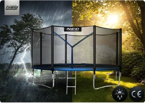 Trampolina ogrodowa Neo-Sport NeoSport Trampolina ogrodowa 13ft/404cm z siatką zewnętrzną i drabinką 8