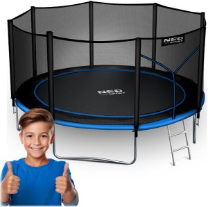 Trampolina ogrodowa Neo-Sport NeoSport Trampolina ogrodowa 13ft/404cm z siatką zewnętrzną i drabinką 12