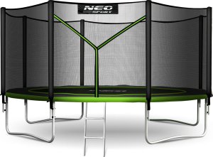 Trampolina ogrodowa Neo-Sport NeoSport Trampolina ogrodowa 13ft/404cm z siatką zewnętrzną i drabinką 2