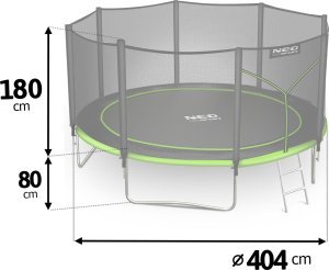 Trampolina ogrodowa Neo-Sport NeoSport Trampolina ogrodowa 13ft/404cm z siatką zewnętrzną i drabinką 3