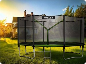 Trampolina ogrodowa Neo-Sport NeoSport Trampolina ogrodowa 13ft/404cm z siatką zewnętrzną i drabinką 4