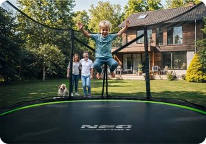 Trampolina ogrodowa Neo-Sport NeoSport Trampolina ogrodowa 13ft/404cm z siatką zewnętrzną i drabinką 6