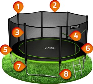 Trampolina ogrodowa Neo-Sport NeoSport Trampolina ogrodowa 13ft/404cm z siatką zewnętrzną i drabinką 9