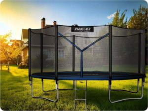 NeoSport Trampolina ogrodowa 14ft/435cm z siatką zewnętrzną i drabinką 4