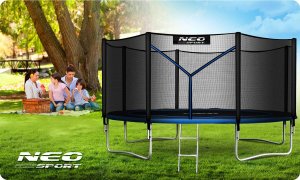 NeoSport Trampolina ogrodowa 14ft/435cm z siatką zewnętrzną i drabinką 7