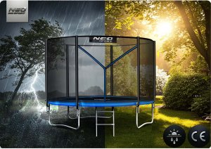 NeoSport Trampolina ogrodowa 8ft/252cm z siatką zewnętrzną i drabinką 9