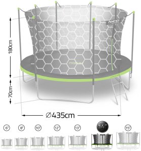 Trampolina ogrodowa NEO SPORT NeoSport Trampolina ogrodowa 14ft/435cm z siatką wewnętrzną i drabinką 6