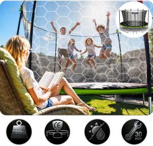 Trampolina ogrodowa NEO SPORT NeoSport Trampolina ogrodowa 14ft/435cm z siatką wewnętrzną i drabinką 9