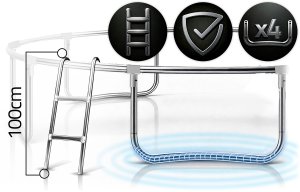 Trampolina ogrodowa NEO SPORT NeoSport Trampolina ogrodowa 14ft/435cm z siatką wewnętrzną i drabinką 13