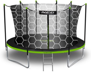 Trampolina ogrodowa Neo-Sport NeoSport Trampolina ogrodowa 13ft/404cm z siatką wewnętrzną i drabinką 2