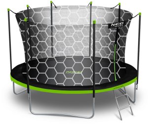 Trampolina ogrodowa Neo-Sport NeoSport Trampolina ogrodowa 13ft/404cm z siatką wewnętrzną i drabinką 4