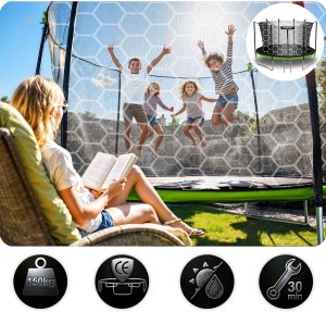 Trampolina ogrodowa Neo-Sport NeoSport Trampolina ogrodowa 13ft/404cm z siatką wewnętrzną i drabinką 5