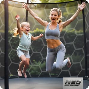 Trampolina ogrodowa Neo-Sport NeoSport Trampolina ogrodowa 13ft/404cm z siatką wewnętrzną i drabinką 7