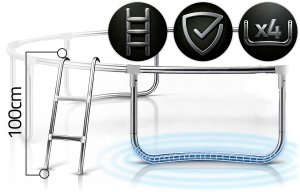 Trampolina ogrodowa Neo-Sport NeoSport Trampolina ogrodowa 13ft/404cm z siatką wewnętrzną i drabinką 10
