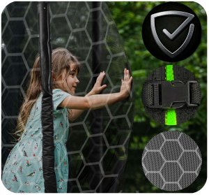 Trampolina ogrodowa Neo-Sport NeoSport Trampolina ogrodowa 13ft/404cm z siatką wewnętrzną i drabinką 11