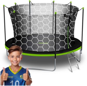 Trampolina ogrodowa Neo-Sport NeoSport Trampolina ogrodowa 13ft/404cm z siatką wewnętrzną i drabinką 14