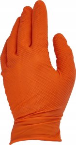 Rękawice nitrylowe SOLID GRIP 50szt. r. XXL pomarańczowe (10) 2