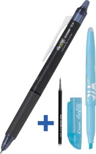 Długopis Pilot Frixion Cliker 0,5 Granatowy + Wkład Granatowy + Zakreślacz Frixion (Kolor losowy) ZESTAW 1