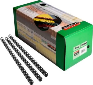 Grzbiet Plastikowy 28mm 50 sztuk Czarny O-Comb 1
