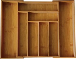 BERRETTI Wkład do szuflady organizer na sztućce bambus regulowany 31-52cm 1