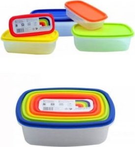 KOKO Rainbow Box Zestaw pojemników do przechowywania żywności PROSTOKĄT 5 sztuk KO-8921P 1