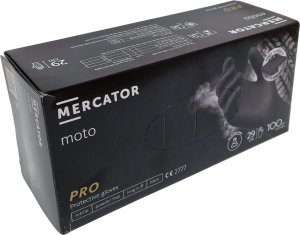 MERCATOR Rękawice PRO nitrile MOTO black XL grube długie 29 cm czarne nitrylowe 1