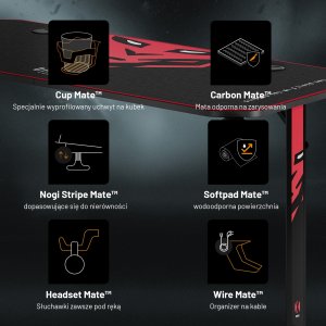 Biurko Diablo Chairs X-Mate 1400 Czarne 140 cmx60 cm 12