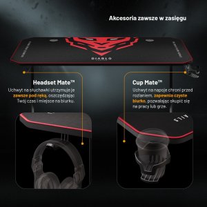 Biurko Diablo Chairs X-Mate 1400 Czarne 140 cmx60 cm 6