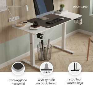 Biurko Diablo Chairs EGON 1100 Białe 110 cmx60 cm 3