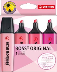 Zakreślacz Stabilo Boss Original 4 Sztuki Różowa Edycja Specjalna D70/4-6-1 1