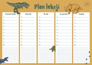 Plan Lekcji A4 BOYS Interdruk Game/Dinozaur Dla Chłopców 1