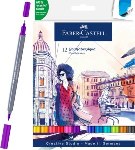 Pisaki Akwarelowe Dwustronne Goldfaber Aqua Zestaw 12 Kolorów Faber-Castell 164612FC 1