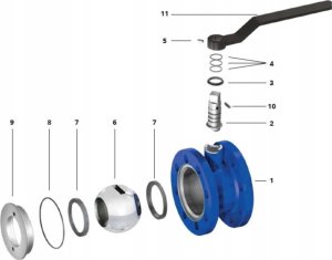 IDMAR Zawór kulowy kołnierzowy do wody DN100 WK2A 1.6MPa; APA10010016000 3