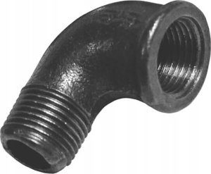 Kolanko nakrętno-wkrętne w/z 1 1/4" A4 (DN32) czarne 1