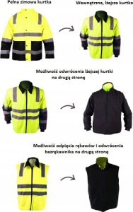 Kurtka rob. zimowa Aurora LB-J15 6in1 HV Yellow L 6