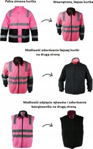 Kurtka rob. zimowa Aurora LB-J15 6in1 Pink S 8