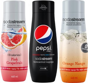 Zestaw 3 koncentratów SodaStream Pepsi MAX+Grapefruit+Orange-Mango 1
