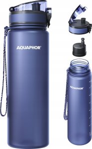 Duża Butelka Filtrująca Aquaphor City 800 ml granatowa Bidon na trening 1