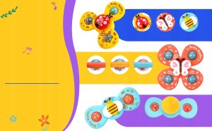 OEM Fidget Spinner z przyssawką , Sensoryczna zabawka do Kąpieli - 3 sztuki 14
