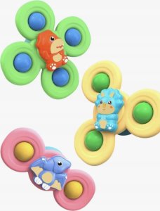 OEM Fidget Spinner z przyssawką , Sensoryczna zabawka do Kąpieli - Dinozaury 3 sztuki 5